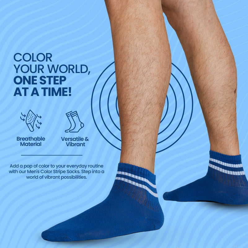 CityComfort Mens Socks - Pack of 5 Striped Crew Socks for Men - Get Trend
