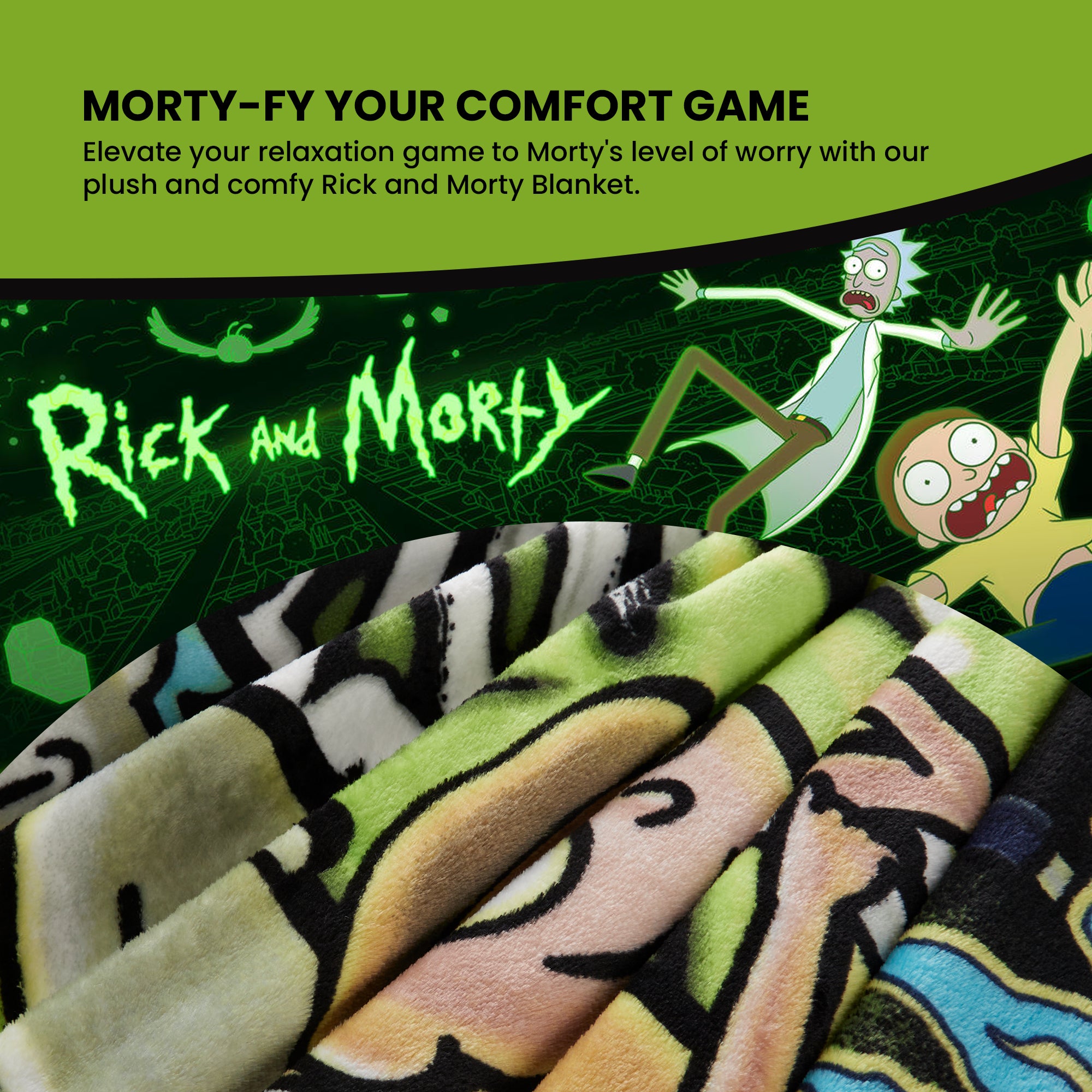 RICK AND MORTY Fleece Blanket Super Soft Blanket Throw Bed Accessories 150 x 130 - Get Trend