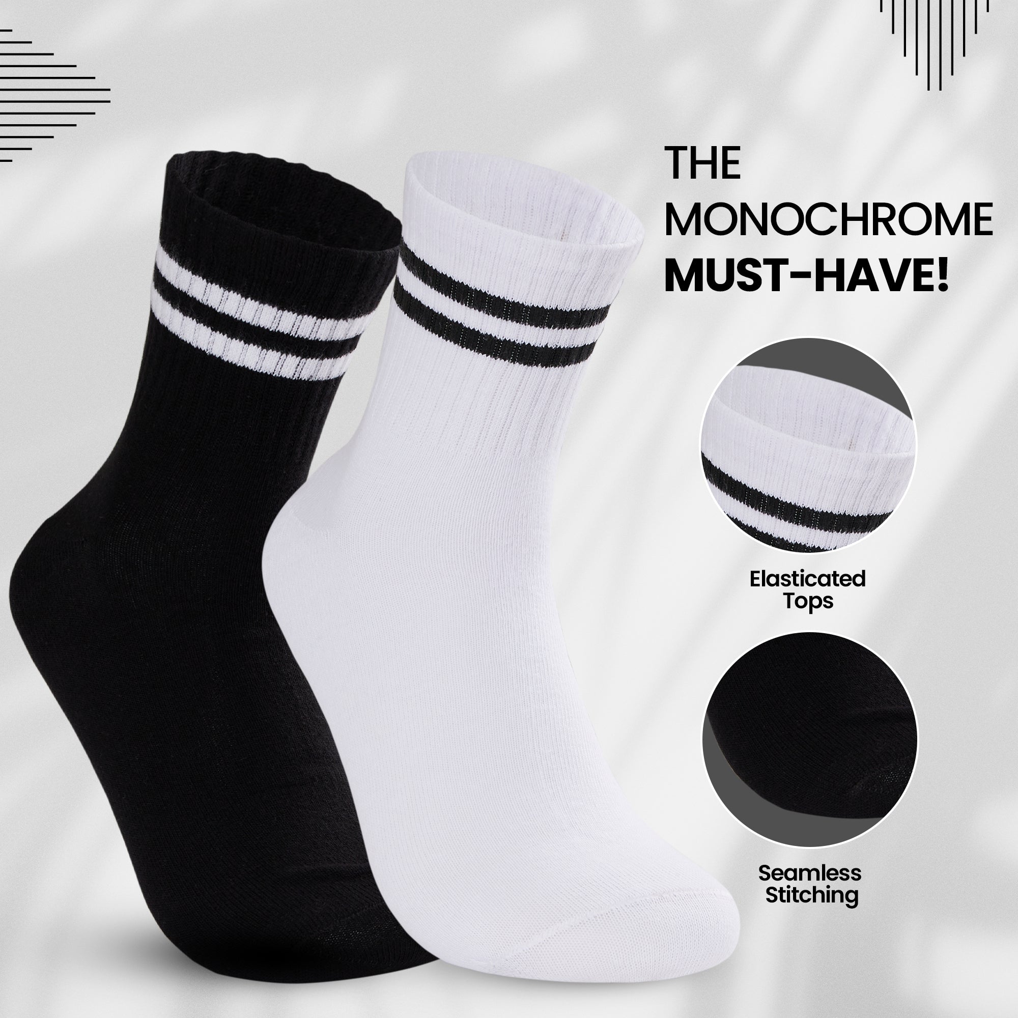 CityComfort Mens Socks - Pack of 6 Striped Crew Socks for Men - Get Trend