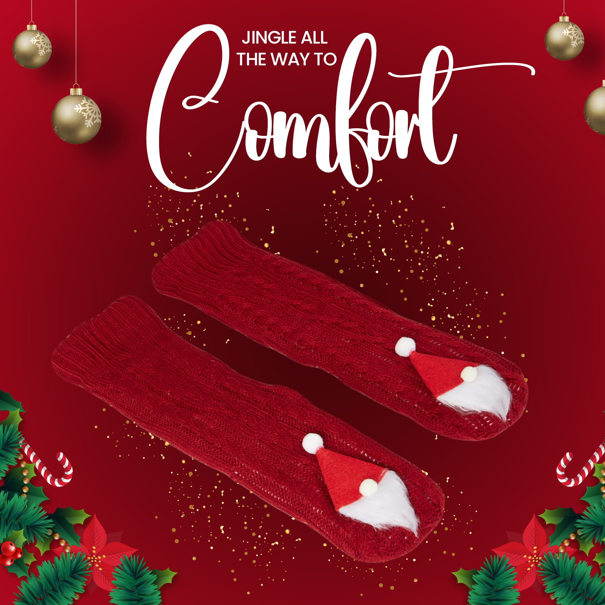 CityComfort Fluffy Christmas Socks for Women - Santa - Get Trend