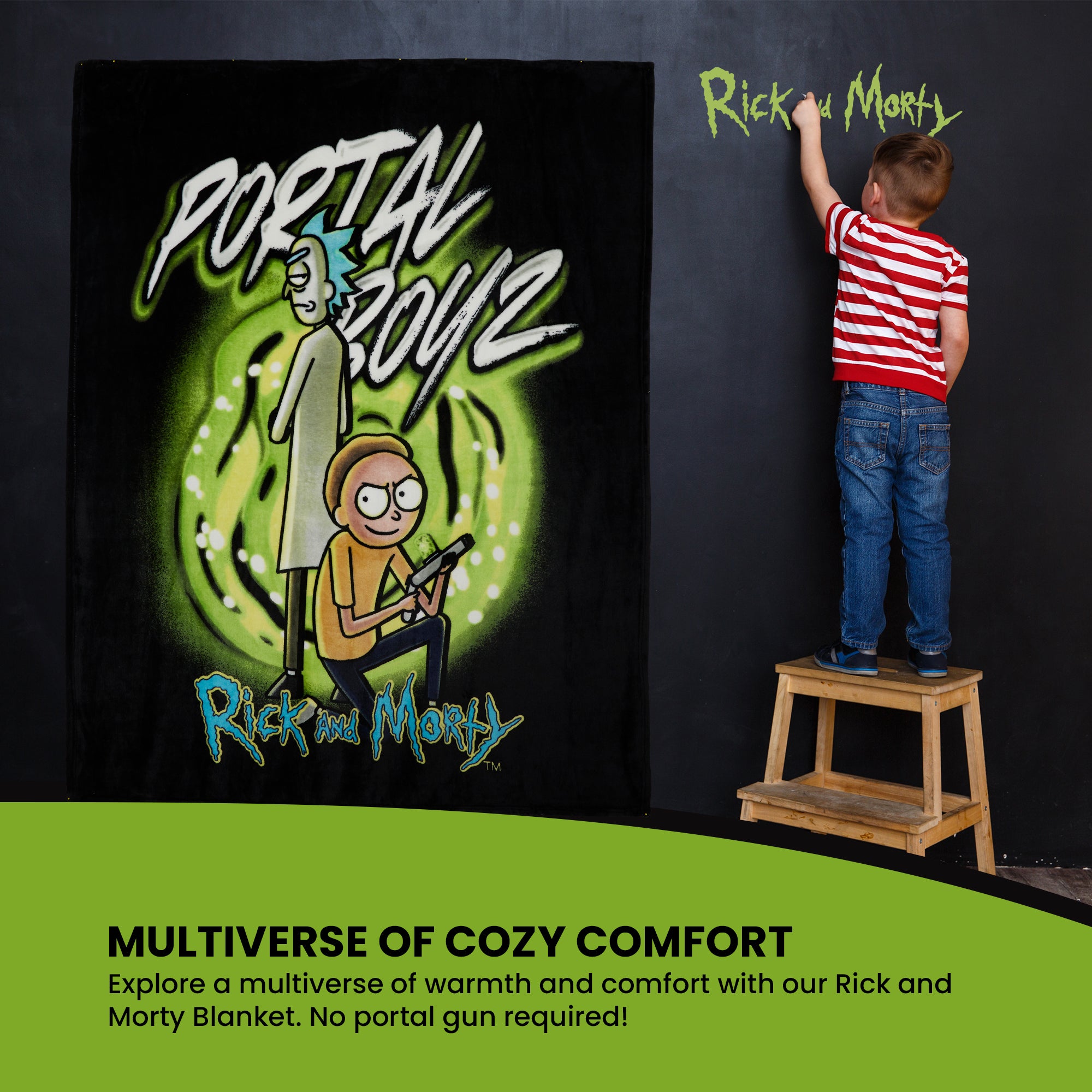 RICK AND MORTY Fleece Blanket Super Soft Blanket Throw Bed Accessories 150 x 130 - Get Trend