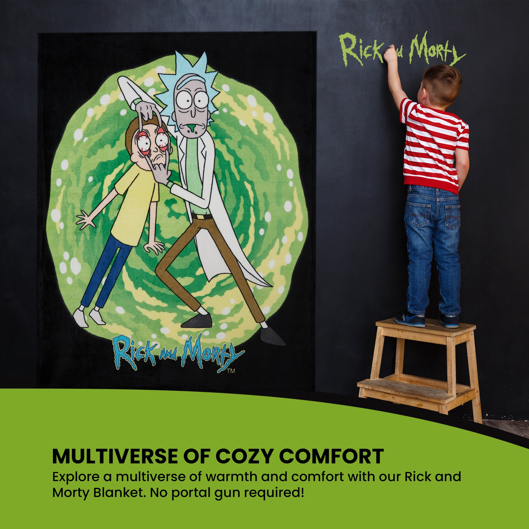 RICK AND MORTY Fleece Blanket Super Soft Blanket Throw Bed Accessories 150 x 130 - Get Trend