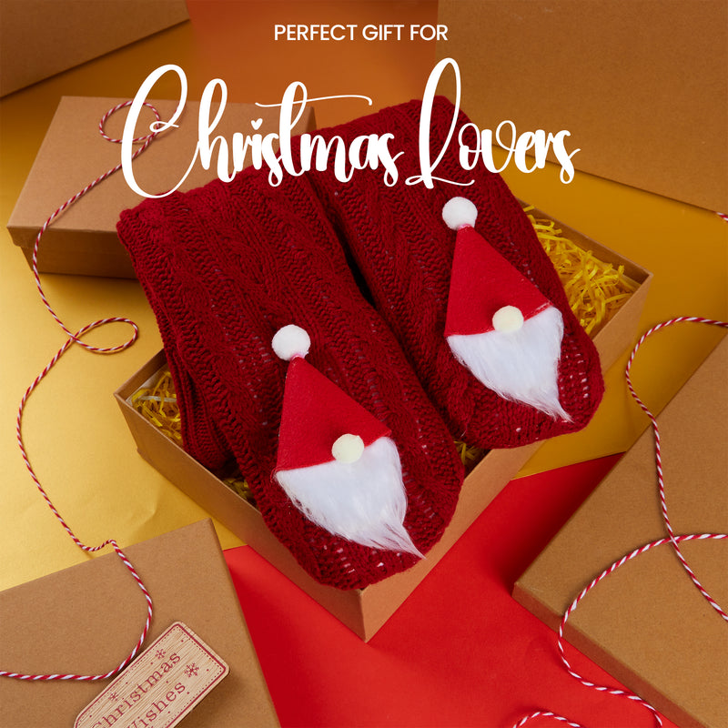 CityComfort Fluffy Christmas Socks for Women - Santa