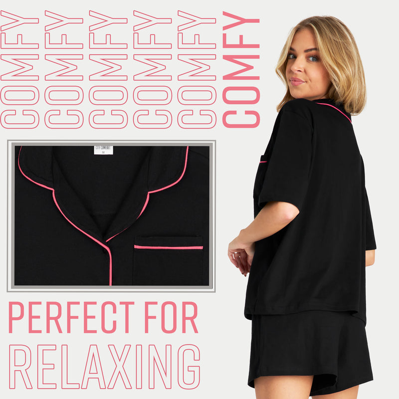 CityComfort Womens Pyjamas, 2 Piece Short PJs for Women - Get Trend