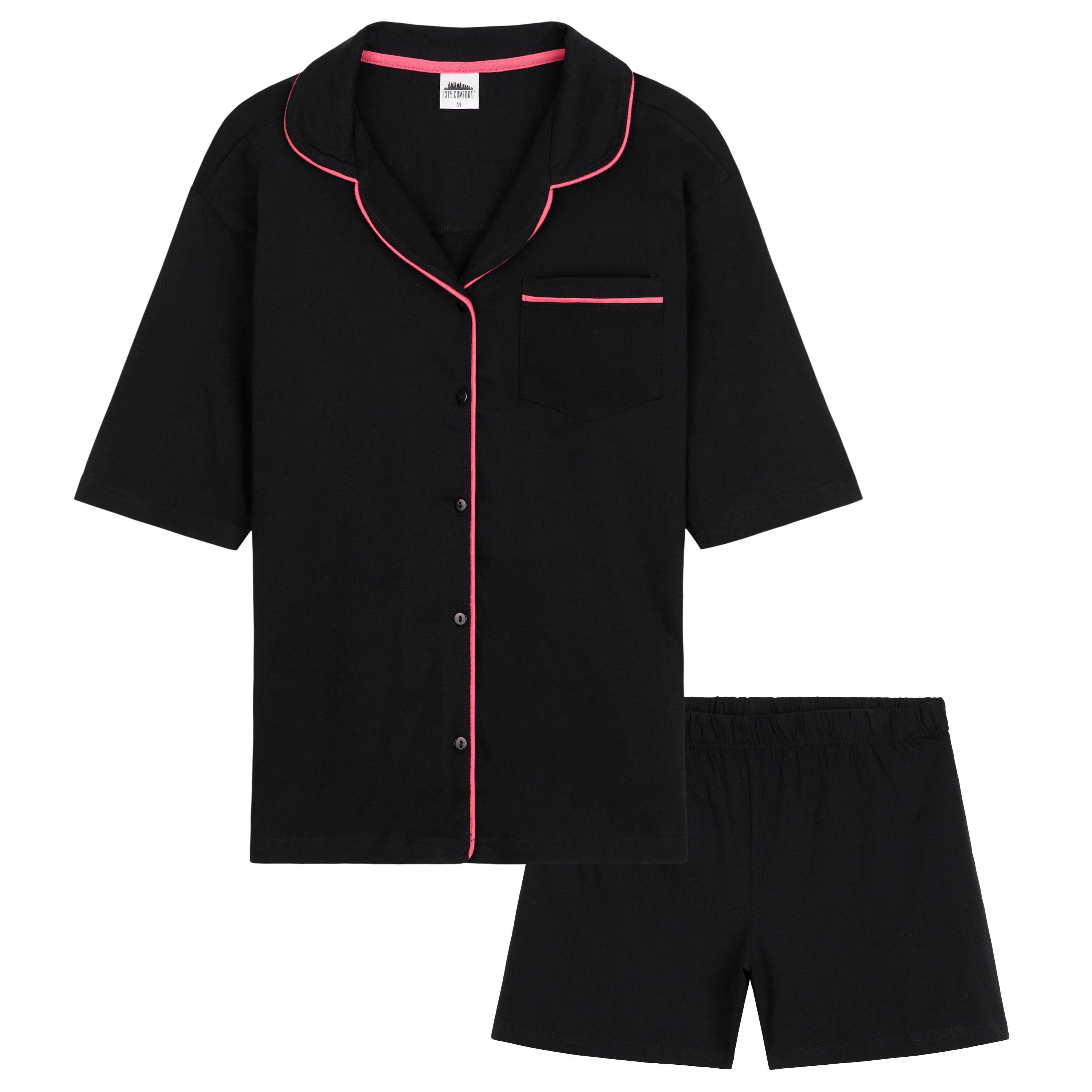 CityComfort Womens Pyjamas Set 2 Pcs Short Button Down PJs Comfy Soft Loungewear