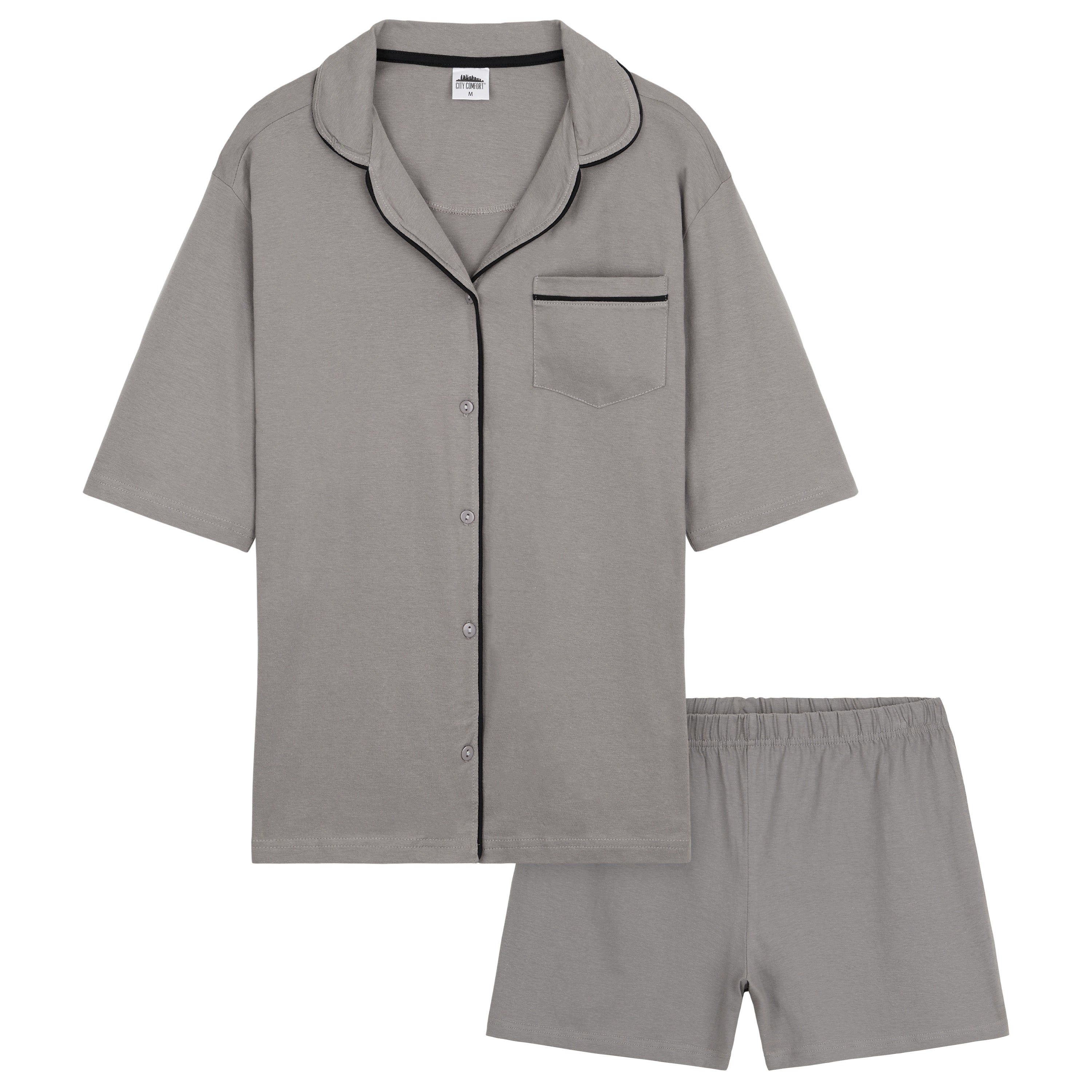 CityComfort Womens Pyjamas Set 2 Pcs Short Button Down PJs Comfy Soft Loungewear