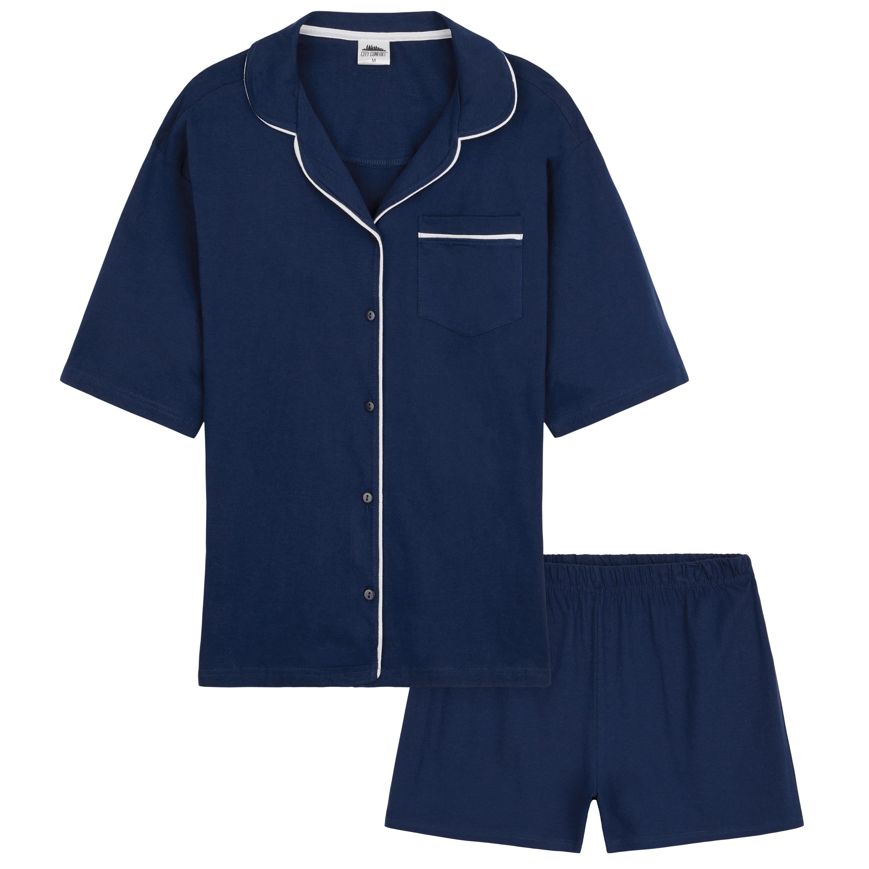 CityComfort Womens Pyjamas Set 2 Pcs Short Button Down PJs Comfy Soft Loungewear