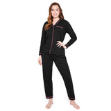 Womens Pyjamas Set - Classic Button Down Nightwear Long Sleeve & Bottoms PJs