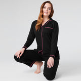 Womens Pyjamas Set - Classic Button Down Nightwear Long Sleeve & Bottoms PJs