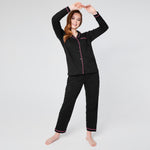 Womens Pyjamas Set - Classic Button Down Nightwear - Get Trend