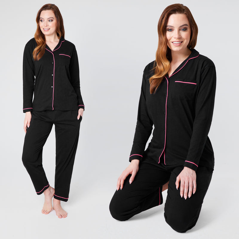 Womens Pyjamas Set - Classic Button Down Nightwear