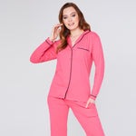 Womens Pyjamas Set - Classic Button Down Nightwear - Get Trend