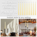 ECO EXPRESS Candles Set Classic Dripless Tapered Metallic Unscented 8H Burning Time, Decorative Dinner Candles for Restaurant Home Christmas (Ivory, 10 Pack) - Get Trend