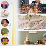 ECO EXPRESS Candles Set Classic Dripless Tapered Metallic Unscented 8H Burning Time, Decorative Dinner Candles for Restaurant Home Christmas (Ivory, 10 Pack) - Get Trend