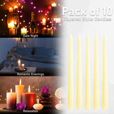 ECO EXPRESS Candles Set Classic Dripless Tapered Metallic Unscented 8H Burning Time, Decorative Dinner Candles for Restaurant Home Christmas (Ivory, 10 Pack) - Get Trend