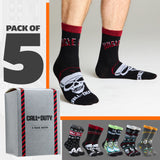 Call of Duty Mens Teenagers Calf Socks, Comfy Pack of 5 - Gamer Gifts for Him