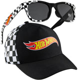 Hot Wheels Baseball Cap Sunglasses Set Boys Breathable Adjustable Summer Sun Hat UV Protection Holiday Travel Essentials Black - Get Trend