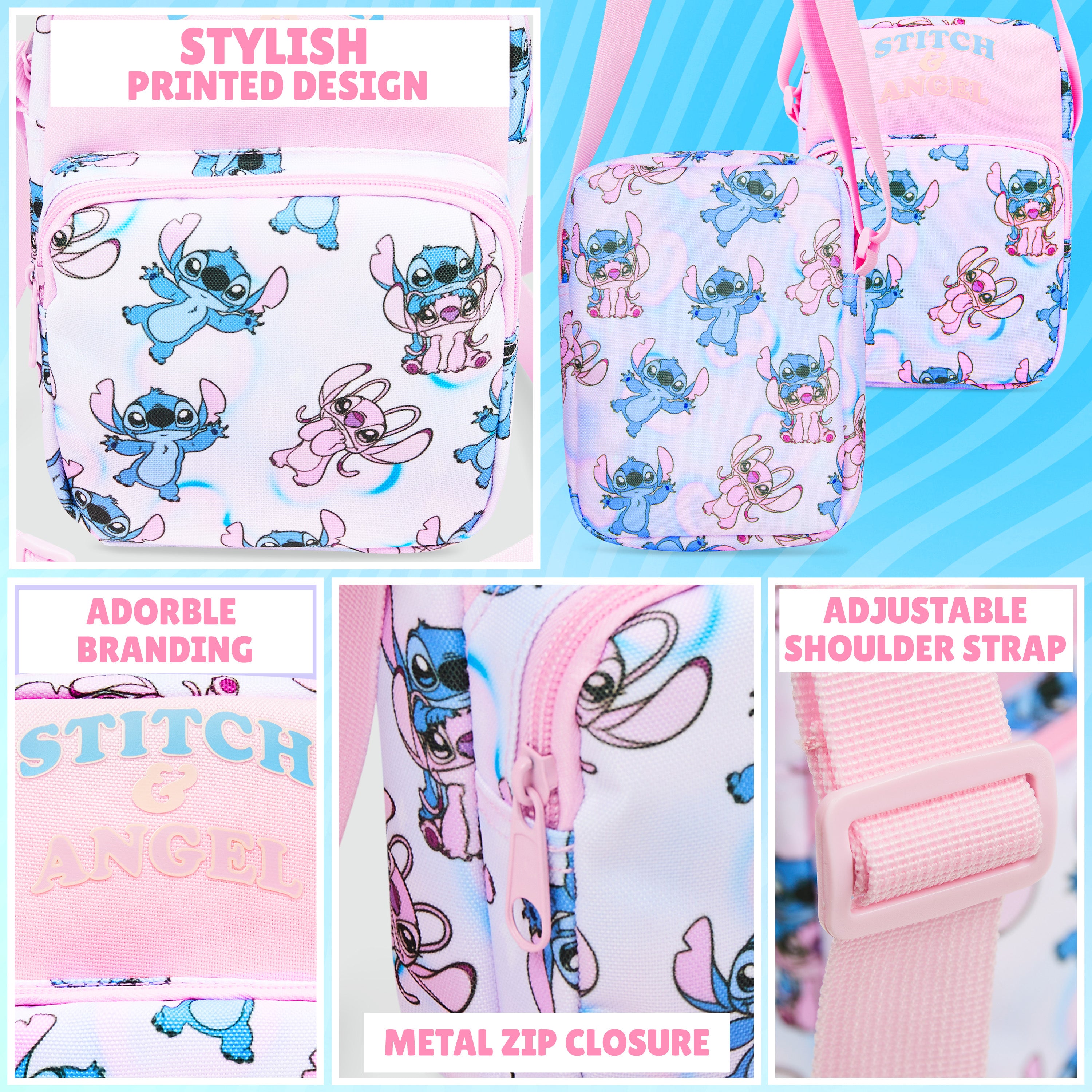 Disney Stitch Handbag for Girls Cross Body Bag Teens with Adjustable Strap - Get Trend