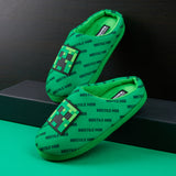 Minecraft Boys Slippers, Cosy Creeper Indoor House Shoes - Gamer Gifts for Boys