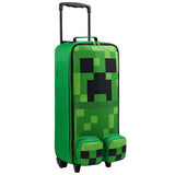 Minecraft Creeper Kids Suitcase with Wheels Foldable Trolley (64cm - 24.2L, Green)