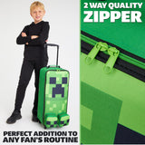 Minecraft Creeper Kids Suitcase with Wheels Foldable Trolley (64cm - 24.2L, Green)