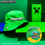 Minecraft Boys Bucket Hat with Fleece Lining - Creeper Gifts for Boys Green