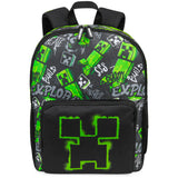 Minecraft Children’s Backpacks for Boys Creeper Rucksack School Bag with Zipped Pockets Adjustable Straps Kids Backpack Travel Sports Gamer Gifts for Boys - Get Trend