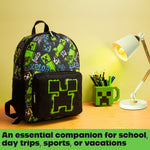 Minecraft Children’s Backpacks for Boys Creeper Rucksack School Bag with Zipped Pockets Adjustable Straps Kids Backpack Travel Sports Gamer Gifts for Boys - Get Trend