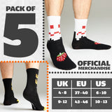 Pac-Man Calf Socks for Men Women Teens Breathable Pack of 5 Soft Socks Retro Funny Gifts for Him