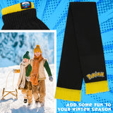 Pokemon Winter Accessories Set for Boys 4-12 Years, 3 Pcs Beanie Scarf & Gloves