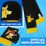 Pokemon Winter Accessories Set for Boys 4-12 Years, 3 Pcs Beanie Scarf & Gloves