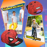 Marvel Spiderman Boys Baseball Cap with Adjustable Strap, Lightweight Snapback Sun Hat