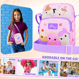 Squishmallows Cross Body Bag for Kids and Teens Cute Shoulder Sling Bag Cam The Cat Phone Mini Backpack for Travel Money Holiday