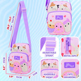 Squishmallows Cross Body Bag for Kids and Teens Cute Shoulder Sling Bag Cam The Cat Phone Mini Backpack for Travel Money Holiday