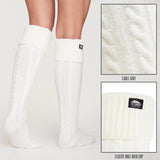 CityComfort Women Slipper Socks - Knee High Socks Cable Knit Cosy Over The Knee