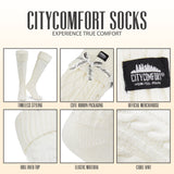 CityComfort Women Slipper Socks - Knee High Socks Cable Knit Cosy Over The Knee