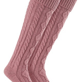 CityComfort Women Slipper Socks - Knee High Socks Cable Knit Cosy Over The Knee