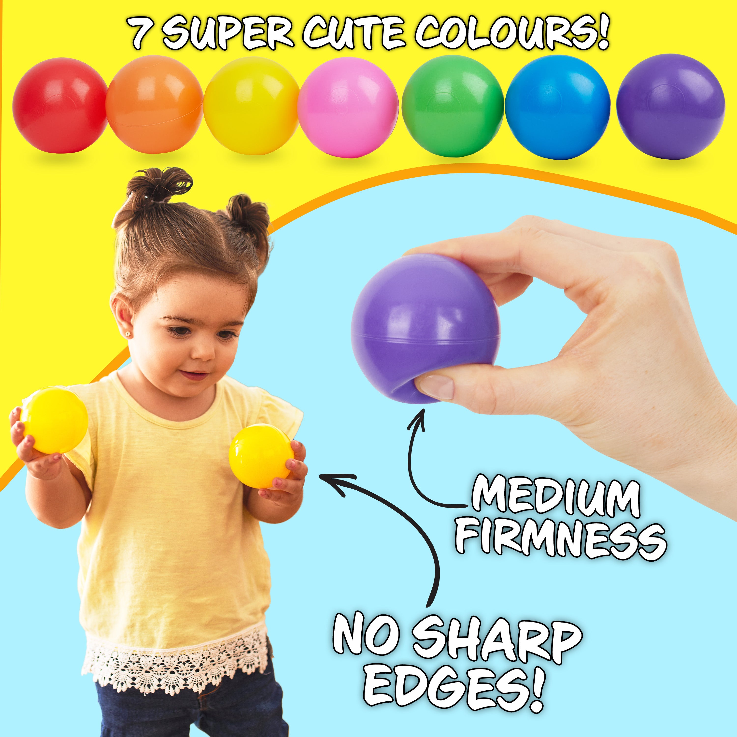 Ball Pit Balls Summer Outdoor Indoor Soft Balls for Kids -100 Balls - Get Trend