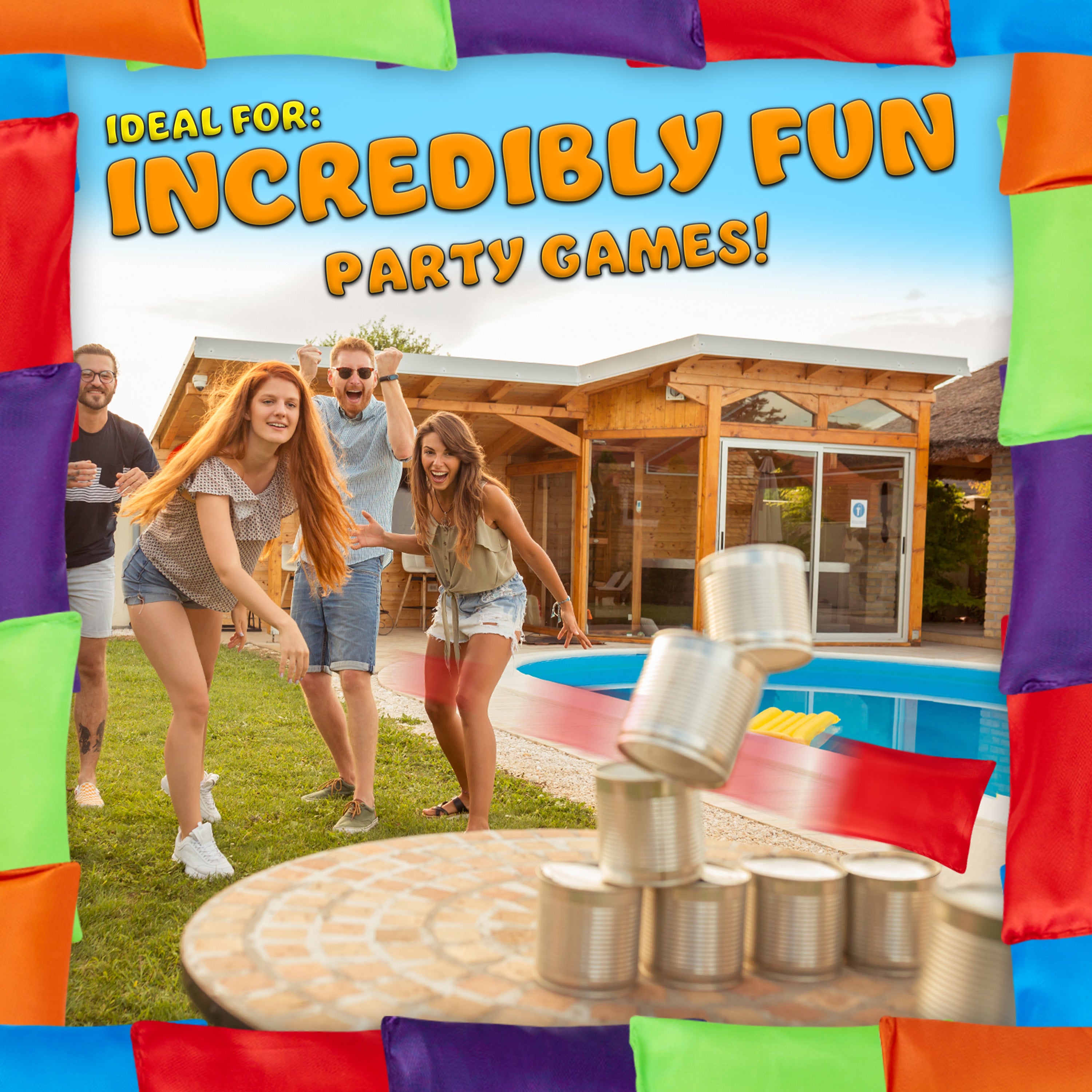 KreativeKraft Bean Bag Outdoor Games Kids Toys Cornhole Toss Multipack of 10 or 20 Family Sensory Sports Day Carnival Garden Party Games - Get Trend