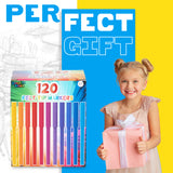 KreativeKraft Colouring Pens Set of 120 Felt Tip Pens for Kids, Teens and Adults - Get Trend