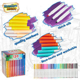 KreativeKraft Colouring Pens Set of 120 Felt Tip Pens for Kids, Teens and Adults - Get Trend