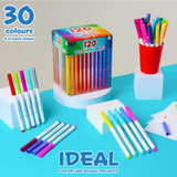 KreativeKraft Colouring Pens Set of 120 Felt Tip Pens for Kids, Teens and Adults - Get Trend