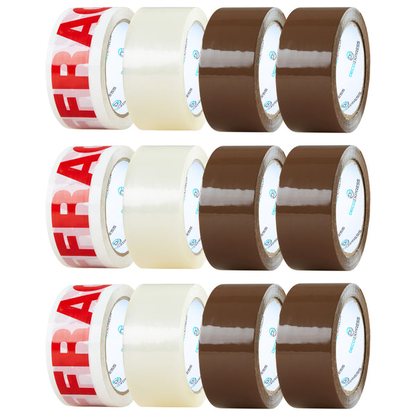 Packaging Tape Rolls Multipack - Tapes Mixed, 4 Pack - Get Trend