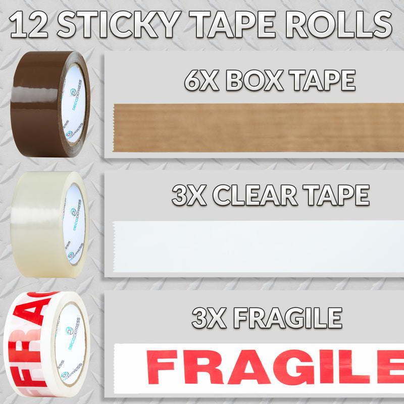 DECO EXPRESS Packaging Tape Rolls Multipack - Tapes Mixed, 6 Pack - Get Trend