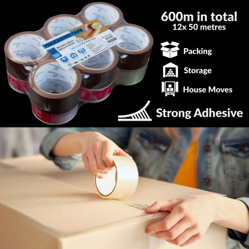Packaging Tape Rolls Multipack - Tapes Mixed, 4 Pack