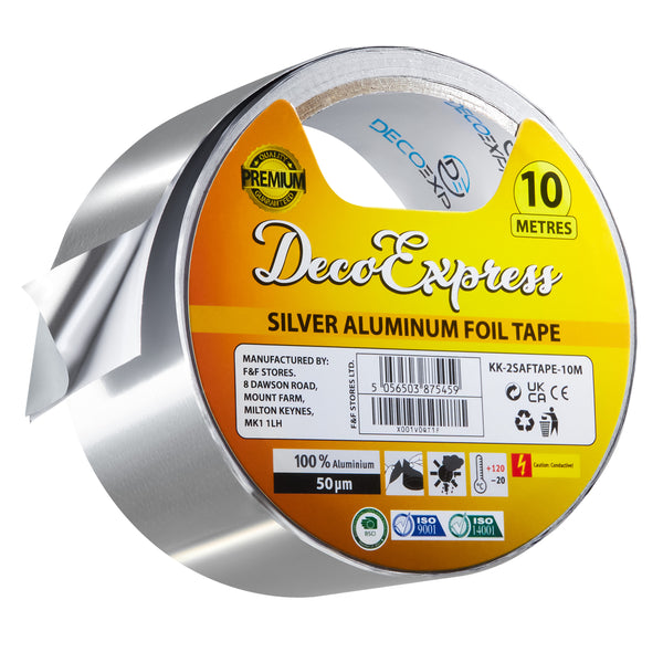 DECO EXPRESS Aluminium Adhesive Tape - Insulation Tape - 10 M, 1 Pcs