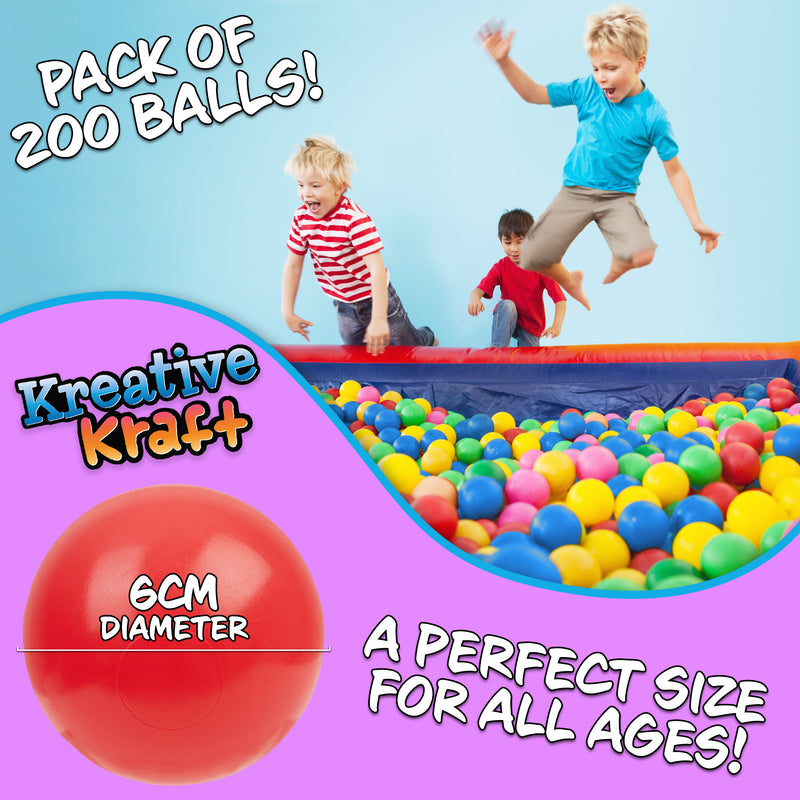 Ball Pit Balls Summer Outdoor Indoor Soft Balls for Kids - 200 Balls