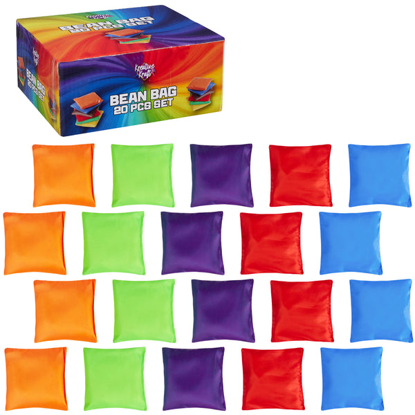 KreativeKraft Bean Bag Set for Kids, Colourful Throwing Bean Bags - PACK OF 20 - Get Trend