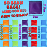 KreativeKraft Bean Bag Set for Kids, Colourful Throwing Bean Bags for Outdoor Games