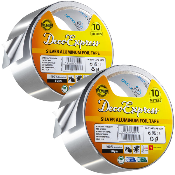 DECO EXPRESS Aluminium Adhesive Tape - Insulation Tape - 10 M, 2 Pcs